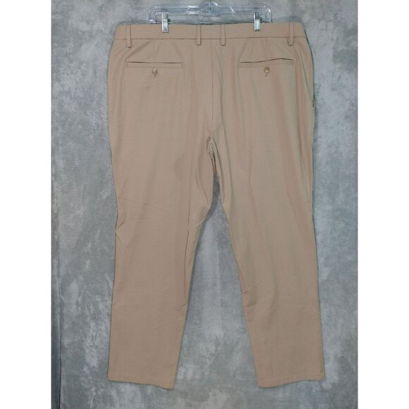 Jos A Bank Pants Mens 42x32 Beige Tailored Golf Chino Flat Front Straight Leg - Picture 2 of 12